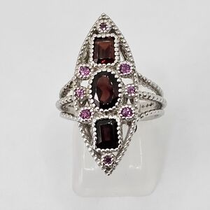 Natural Rhodolite Garnet & Pink Sapphire Ring Size 7!